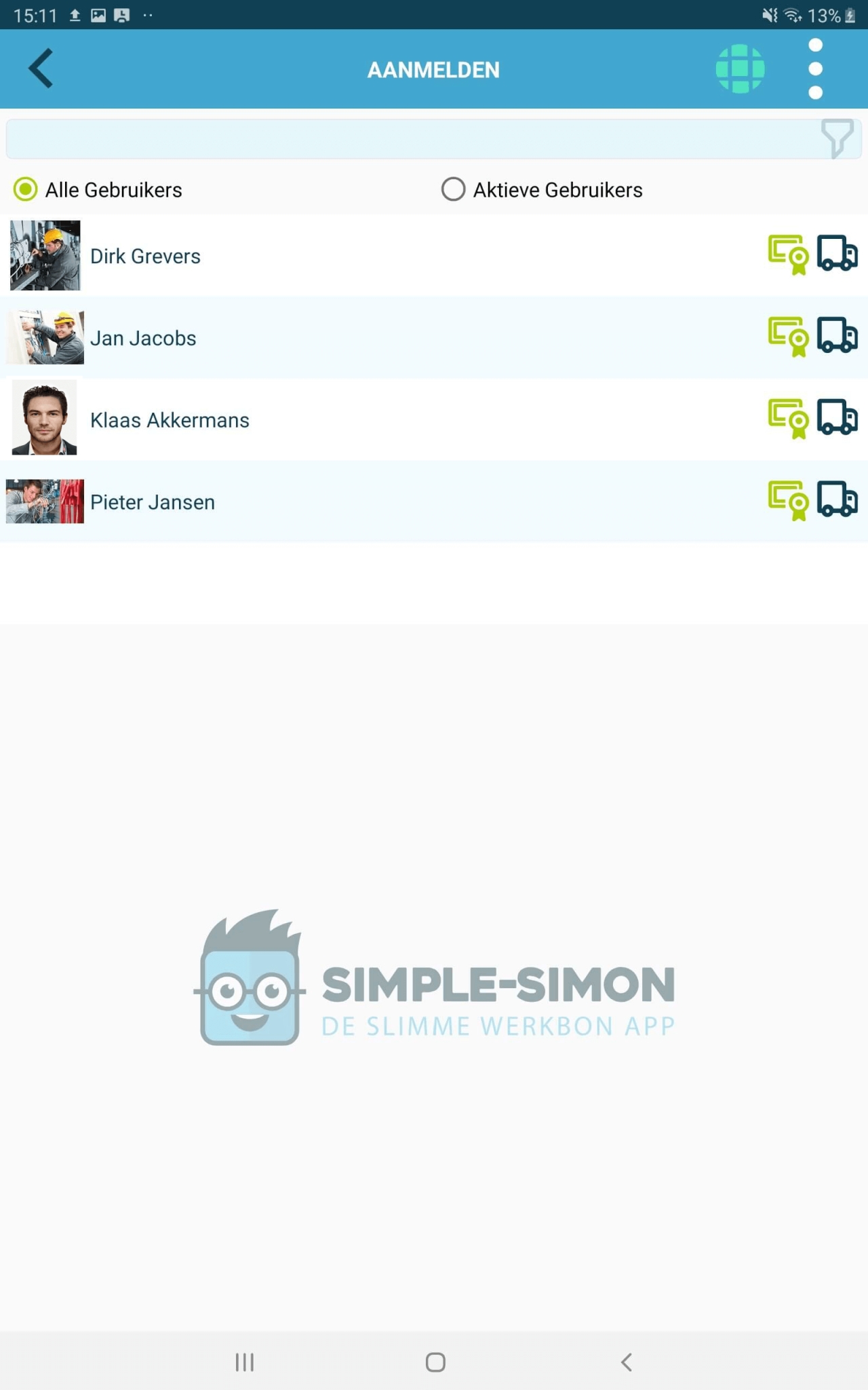 Digitale werkbon app